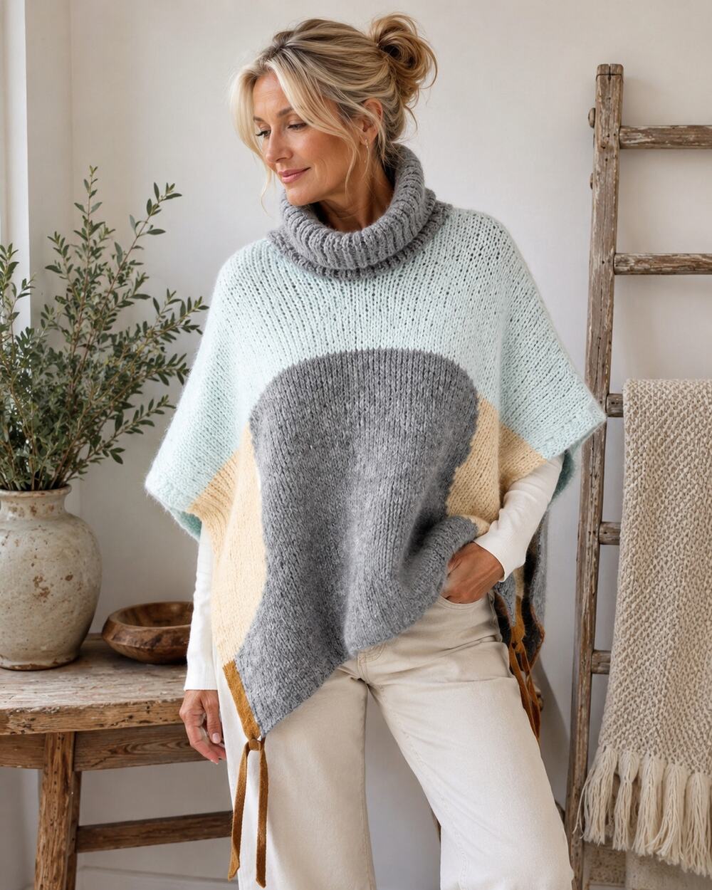 Sita Murt Mohair Alpaca Poncho Sweater Spain Quiet Luxury OS